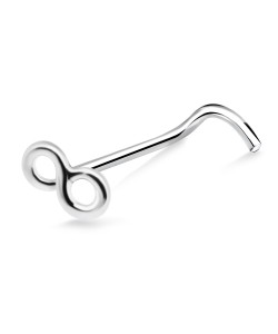 Infinity Silver Curved Nose Stud NSKB-719